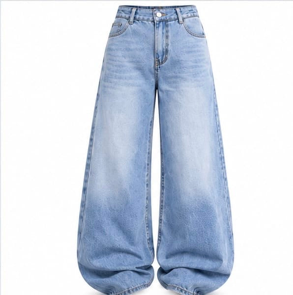 LIGHT WASH OVERSIZED BARREL LEG BALLOON JEANS